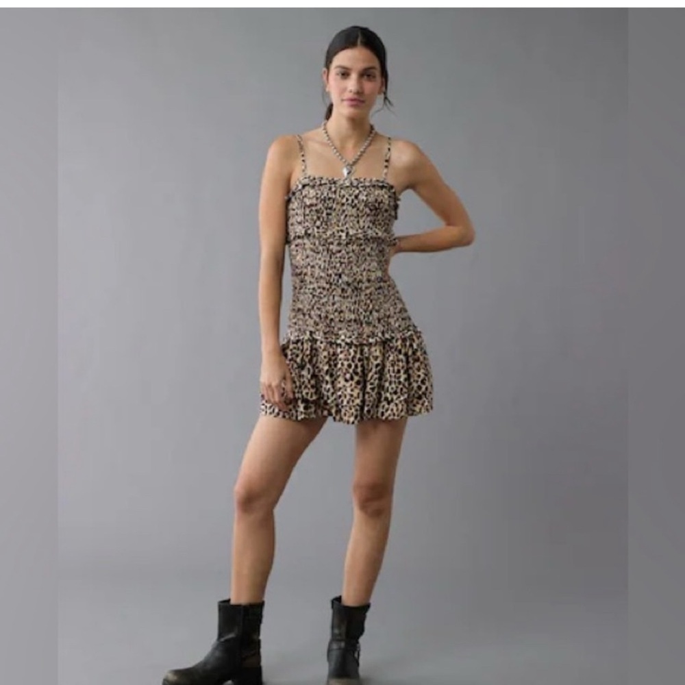 American Eagle Outfitters Leopard Print Mini Dress